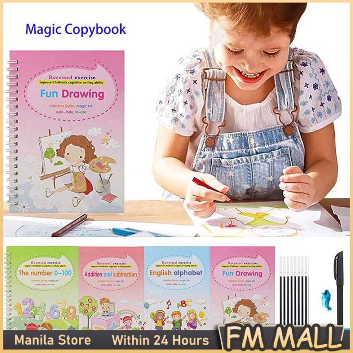 Preschool Magic Ink Auto-Fade Reusable Handwriting Tracing Workbooks Ages  3-5