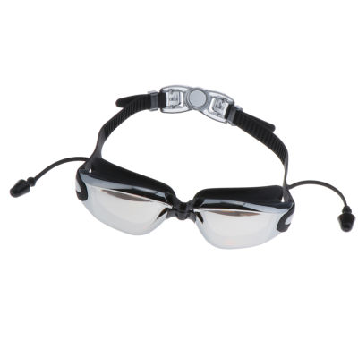 LazaraLife แว่นตาว่ายน้ำปรับได้แว่นตาว่ายน้ำ Anti-Fog UV-Protect พร้อมปลั๊กอุดหู