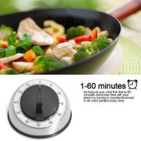 ๑♤◇ Multi-functional Mechanical Timer Kitchen Simple And Steel Round Efficiency Time Table Generous Reminder Work Timing Stainl T7R2