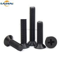 2/20 M4 M5 M6 M8 Black 304 Stainless Steel Cross Recessed Phillips Flat Countersunk Head Screw Bolt Dia 4 5 6 8mm Length 6-100mm Screw Nut Drivers