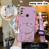 AnDyH Long Lanyard Casing For vivo y30 vivo y30i VIVO Y50 phone case Hello Kitty Makeup Mirror Stand