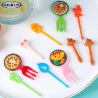 8/10/24pcs Cute Mini Farm Cartoon Food Picks Children Snack Cake Dessert Food Fruit Forks Lunch Bento Accessories Party Decor