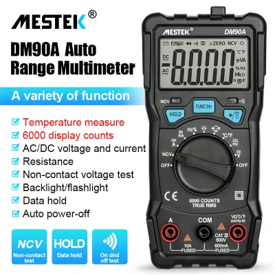 MESTEK Digital Multimeter DM90AES NCV 6000 counts Auto Ranging ACDC voltage meter Flashlight Back light Universal Multitester