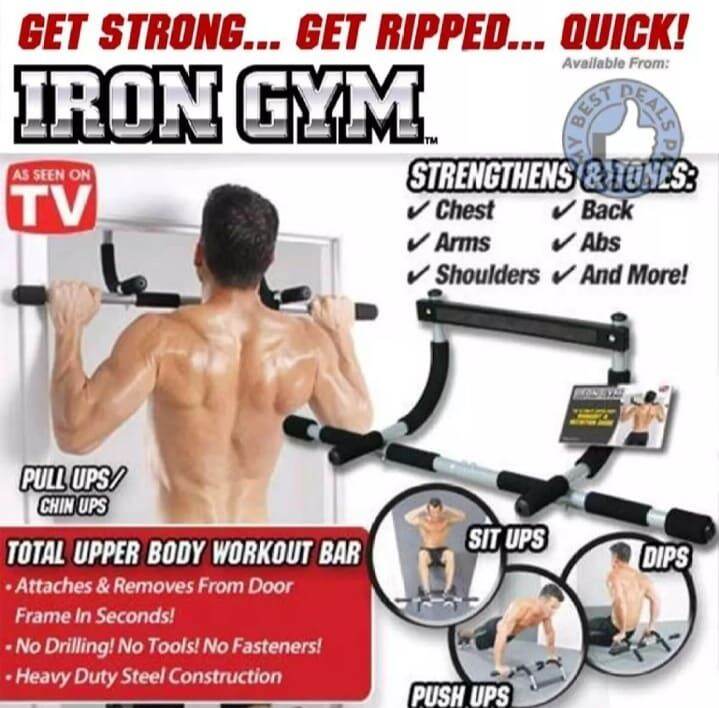 IRON GYM TOTAL EXTREME UPPER BODY WORKOUT PULL UP BAR TRANSFORM YOUR