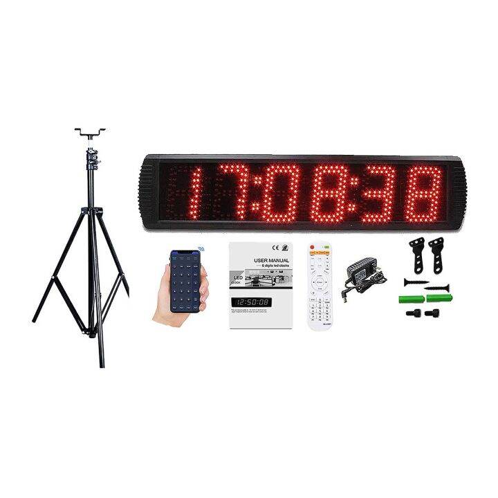 Outdoor 5'' Large Led Stopwatch Time Display Countdown Timer Digital Sports Race Timing Clock