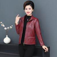 Mother Qiu Dong Outfit Middle-Aged Female Fur Coat Brim And Old Leather Jacket Brief The New 2023