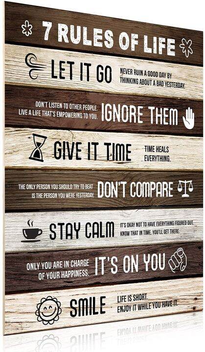 Rules of Life Motivational Quotes Poster Inspirational Poster Vintage ...