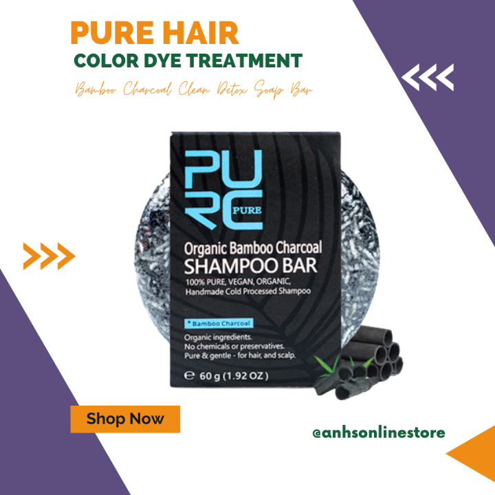 PURE Hair Color Dye Treatment Bamboo Charcoal Clean Detox Soap Bar