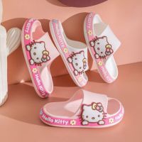 ❁☌♟ Kawaii Anime Sanrio Hello Kitty Childrens Shoes Cute Cartoon EVA Summer Non-slip Girls Sandals Slippers Birthday Gift