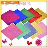 GOTORADE 50Pcs หลากสี กระดาษโอริกามิสี่เหลี่ยม 15ซม. ค่ะ ดีไอวาย กระดาษการ์ดทำด้วยมือ คุณภาพสูงมาก การตกแต่งด้วยงานฝีมือ กระดาษพับได้ โอริกามิ