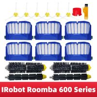 (คลังสินค้าพร้อม) สำหรับ IRobot Roomba 600ชุด610 620 625 630 650แปรงสำหรับผมแข็งเครื่องตีสุญญากาศ + ตัวกรอง Aero Vac + แปรงด้านข้าง