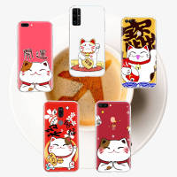 โปร่งใส Protected เคสโทรศัพท์ หรับ OPPO Reno 2F F7 4F Reno 4 2 F9 6Z 5 8T 8 5F 2Z 6 5Z Lite Pro ปก BE-118 Lucky Cat