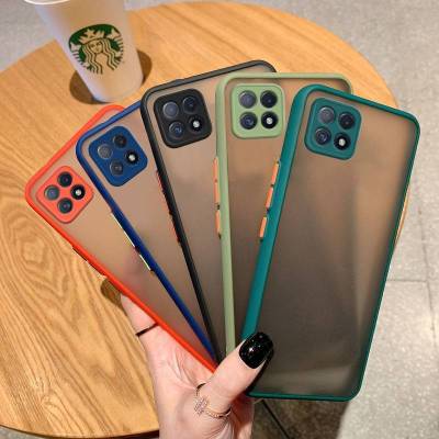 เคสกันกระแทก ปุ่มสีผิดด้าน Oppo Realme9i 9pro 9proplus Realme C51 C53 C55 C1 C2 C3 C11 C12 C15 C17 C20 C21 C25 C21Y C25Y Realme 5 5s 5i 6i เคสออฟโป้ เคสใส เคสขอบสี ขอบนิ่มหลังแข็ง