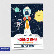 Thiệp sinh nhật, Thiệp thôi nôi bé trai Phi Hành Gia