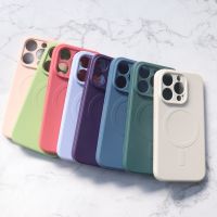 Liquid Magnetic Charging Case For iPhone 14 13 Pro 12 Mini 11 Pro XS Max XR 7 8 Plus Magsafe Silicone Cover