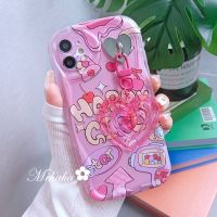 เคส MrHaha สำหรับ Redmi 12 12C A1 10C 10 10A 9 9A 9C 9T Note 12 12 12S 11S 10S 11 10 9S 9 Pro Xiaomi Poco X3 X3NFC X3Pro 12 11สีชมพูด้วยโซ่ฝาครอบป้องกันเนื้อนิ่ม TPU เคสโทรศัพท์ปิดขอบโค้งหยัก3D