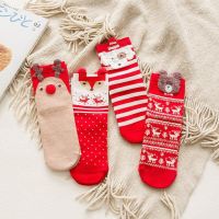 christmas socks Cotton women Socks Female Stockings Cartoon Xmas Cute Santa Claus Elk Bear NEW Years 2022 Christmas Series