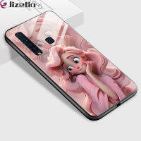 Jizetin เคสใส่โทรศัพท์กระจกสำหรับ Samsung Galaxy A8 2018 A8พลัส2018 A9 2018 A530 A730 3D กันกระแทกรอยยิ้มชุดเจ้าหญิงฝาครอบที่อยู่อาศัยกระจกเทมเปอร์