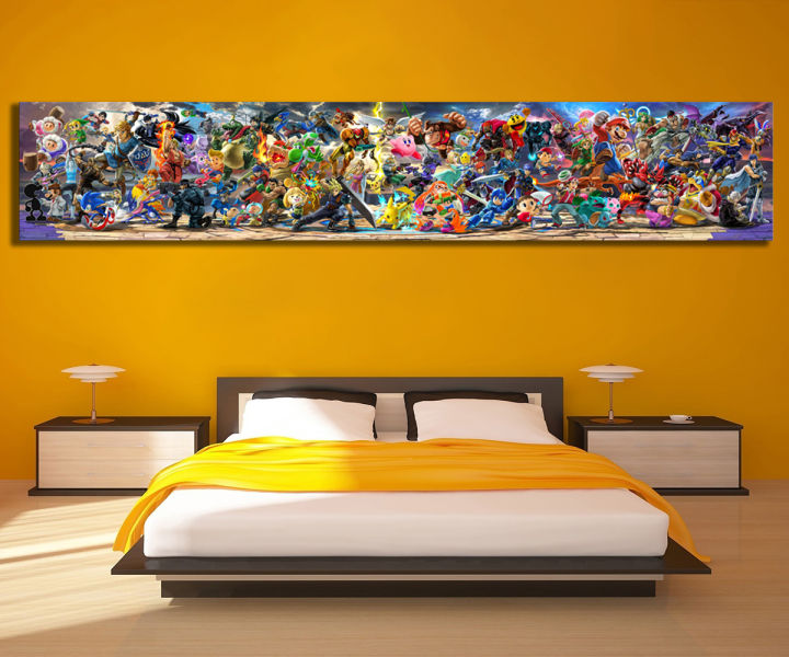 newest-super-smash-bros-ultimate-update-art-video-game-poster-cartoon-pictures-artwork-canvas-paintings-wall-art-for-home-decor