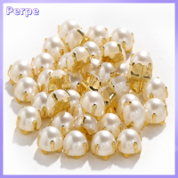 PERPE 200Pcs 10MM อะคริลิค ลูกปัดมุกมุก ครึ่งรอบ กรงเล็บสีทอง Flatback แบน Flatback แบน สีขาวขาว อะคริลิค งานฝีมือดีไอวาย