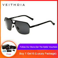 VEITHDIA แว่นกันแดด Polarized ผลิตจากวัสดุแมกนีเซียมอลูมิเนียม แว่นตากันแดด แว่นโพลาไรซ์ สไตล์วินเทจ สำหรับผู้ชาย – 6521