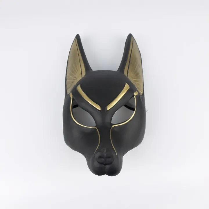 Egyptian Anubis Cosplay Face Mask PVC Canis Spp Wolf Head Jackal Animal 