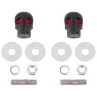 1 Pair Motorcycle Skull Number Plate Frame Screws Fitting Screw Black