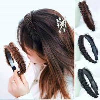 Women Hair Band Fishbone Braid Lazy Wig Twist Braid Hoop Bow Knotted Boho Hair Ladies Band Hairpin Headdress Headband Chiff H0X4