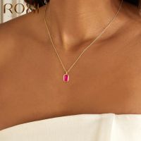 ROXI Gold Chain Necklace for Women 925Silver Jewelry Charm Choker Color Zircon Pendant Necklaces Boho Beach Jewelry Mujer Collar