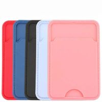 Hot Selling Mobile Phone Silicone Mobile Phone Back Paste Card Holder Set Bus Access Control ID Bank Card Paste In Bags Card Holders