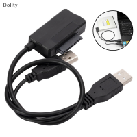 Dolity SATA เป็น USB 2.0 6Pin + สายเคเบิลอะแดปเตอร์13Pin 7pin สายไฟภายนอกสำหรับแล็ปท็อปออปติคอลไดรฟ์ CD DVD ROM Slimline ไดรฟ์