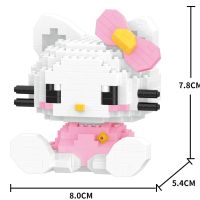 Sanrio อนิเมะเฮลโลคิตตี้ของฉันทำนองเพลง Cinnamoroll Pompompurin Kuromi เพื่อนบล็อกตัวต่ออิฐสาวชุดของขวัญของเล่นเด็กเล็ก