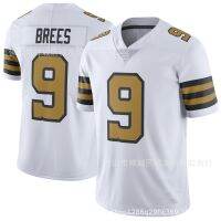 ☁┅┅ NFL Football Jersey Saints 9 White Gold Saints Drew Brees Jersey