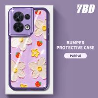 YBD【ด้วยเลนส์ฟิล์ม】เคสโทรศัพท์ OPPO Reno 8 Pro Reno8 5G โทรศัพท์กรณีซิลิโคนภาพวาดสีน้ำมันดอกไม้รูปแบบสาวสไตล์โทรศัพท์กรณี