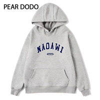 PEAR DODO เสื้อสเวตเตอร์มีฮู้ดสำหรับผู้หญิงทรงหลวมเสื้อแขนยาวรัดรูปหนาตุ๊กตาฉบับภาษาเกาหลี