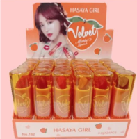 PROMO PERBOX LIPSTICK HASAYA GIRL VELVET PEACH NO.162 (24 packs in a box) ของแท้100%