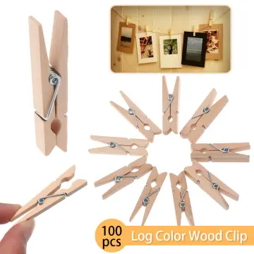 100pcs DIY Wooden Clothes Photo Paper Pegs Clothespin Cards Craft