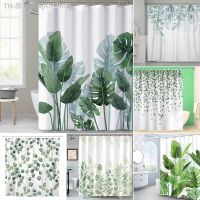 【CW】﹍  Leaves on Background Shower Curtains for Showers and Bathtubs with Hooks