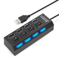 ฮับ Usb 2.0ตัวแยก Usb Hub 4พอร์ตฮับยูเอสบีหลายทาง2.0ตัวขยายอะแดปเตอร์อุปกรณ์คอมพิวเตอร์สวิตช์ Usb สำหรับบ้าน