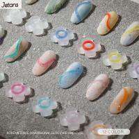 JETANS ที่ตกแต่งเล็บ DIY 12สีแบบกึ่งถาวรแช่เจลยูวีสีทาเล็บ3D แข็งเคลือบแล็กเกอร์น้ำยาเคลือบเล็บมาการองยืดหยุ่น