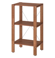 Shelving unit, outdoor, brown stained,Acacia wood, Acrylic stain