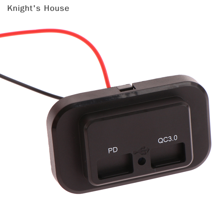 knights-house-พอร์ต-usb-คู่-pd-type-c-อะแดปเตอร์ช่องเสียบที่ชาร์จบัสแผงไฟ-usb-พร้อม-swith-สำหรับมอเตอร์ไซค์ทางทะเล