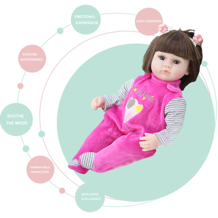 ตุ๊กตาเด็กทารกจำลองขนาด45ซม-ตุ๊กตารีบอร์นเพื่อการศึกษาทำจากไวนิลสำหรับเด็กวัยหัดเดิน