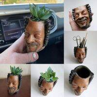 Rapper Snoop Dogg กระถางดอกไม้ใบหน้ามนุษย์แจกัน Man Human Smile Face Planter หม้อปากกาผู้ถือดินสอเดสก์ท็อป Home Garden Decor