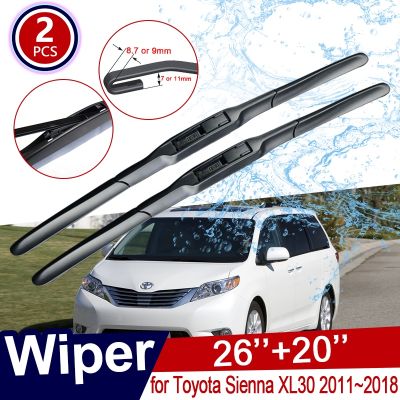 Car Front Rear Wiper for Toyota Sienna XL30 3 III 2011 2020 2018 2017 2015 2012 Accessories Windscreen Windshield Wipers Blade