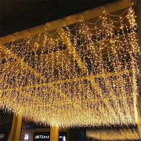 ZZOOI Christmas Lights Fairy Garland 6x3M/3x3m Led Icicle Light String Navidad Decoration New Year Outdoor Indoor Curtain Led Chain