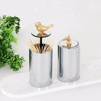 6*12.5cm Nordic style 2021 New Horse Fruit Fork Birdie Toothpick box High quality Metal Cleaning Teeth Gadget storage Case Gift