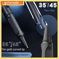 GOTORADE 4PCS ปลายโค้งแหลมแข็ง ปากกาหมึกซึม การแก้ไขท่าทาง หมึกเปลี่ยนได้ ปากกาฝึกเขียน สร้างสรรค์และสร้างสรรค์ 0.7/1.0มม. ปากกาเซ็นชื่อ ของขวัญสำหรับนักเรียน