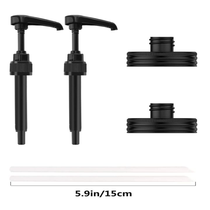 syrup-amp-sauce-honey-dispenser-pump-lids-pp-pump-dispenser-lid-airtight-amp-leak-proof-kitchen-food-grade-coffee-syrup-dispenser-pump-2-pack