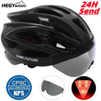 2022 NEW RoadMTB Cycling Safety Helmet With Rearlight And Goggles &amp; VisorIntegrallymolded Sports Racing Mountain Bicycle Helmet